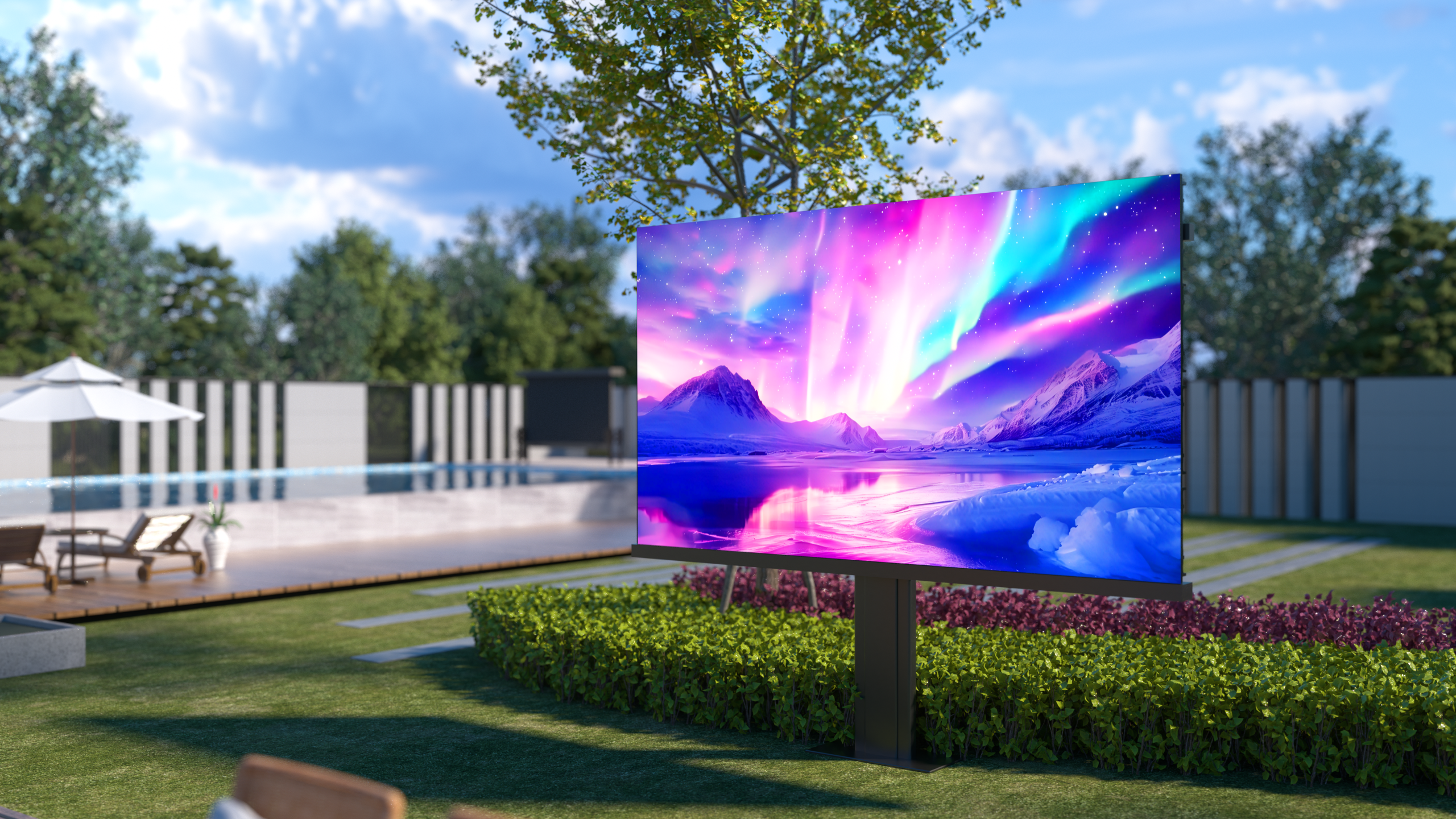 DreamWall Outdoor Video Wall 1.9COB Pixel Pitch, Pole Mounted
