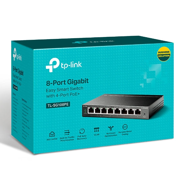 TP-Link TL-SG108PE V3 8-Port Gigabit Easy Smart Switch with 4-Port PoE+