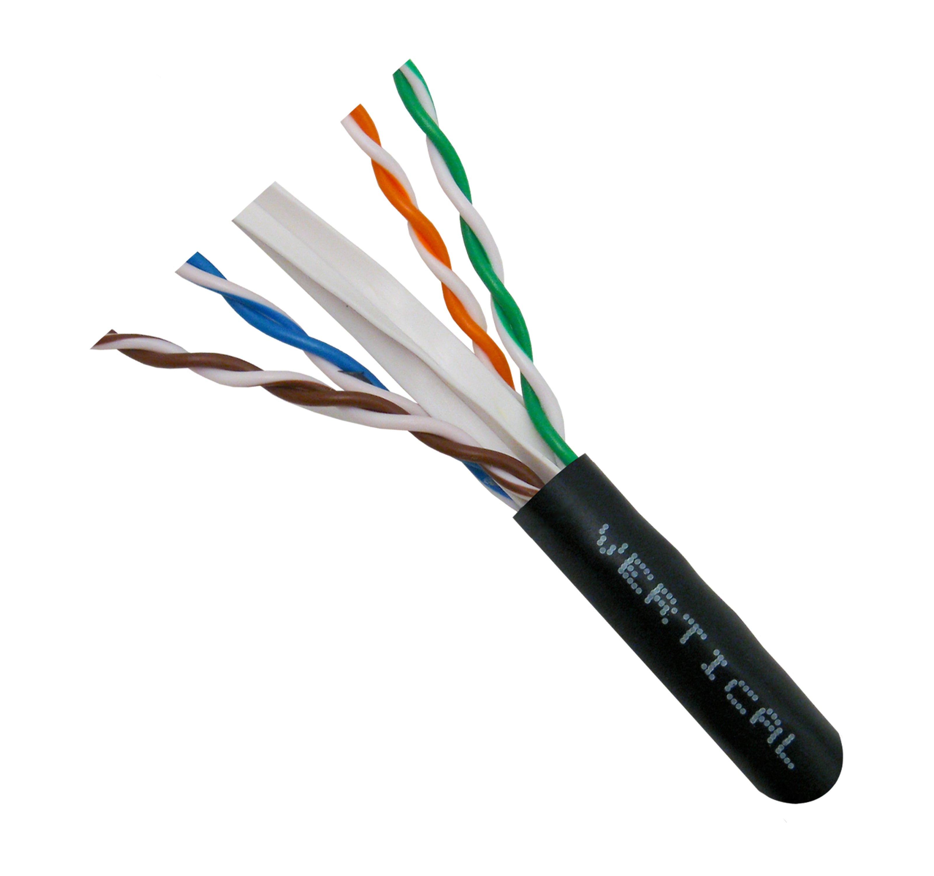Vertical Cable 069-559/CMX Cat6 CMX Outdoor UV, 23 AWG, Solid, 1000ft, Black