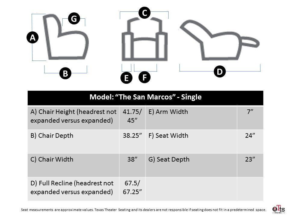 Texas Theater Seating "The San Marcos"