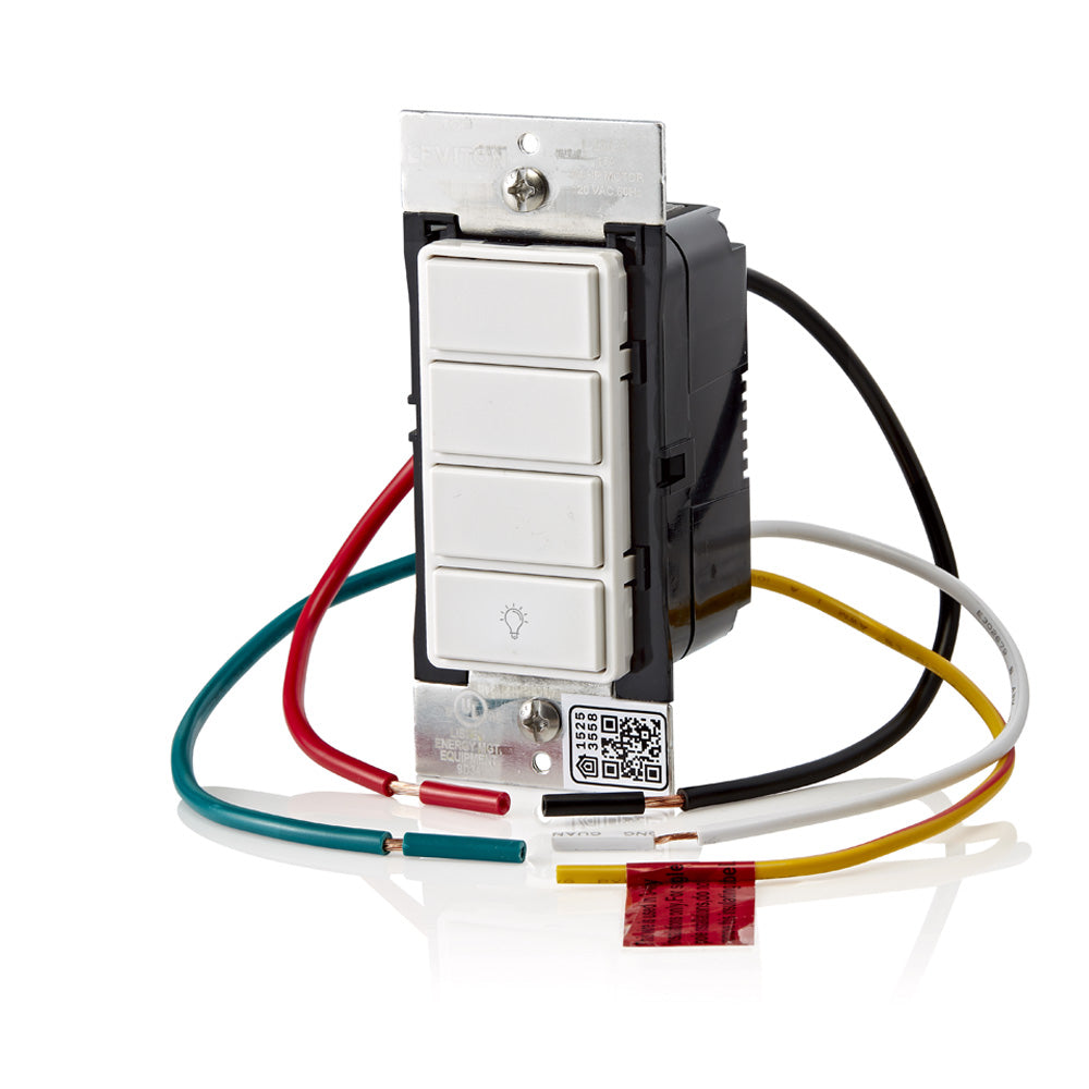 Leviton D2SCS-1BW Decora Smart Scene Controller Switch, Wi-Fi, Neutral Wire Required