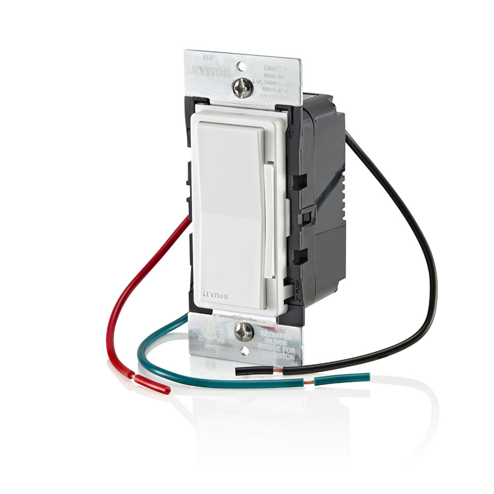 Leviton DN6HD-1BW No-Neutral Decora Smart Dimmer Switch, Requires MLWSB Wi-Fi Bridge