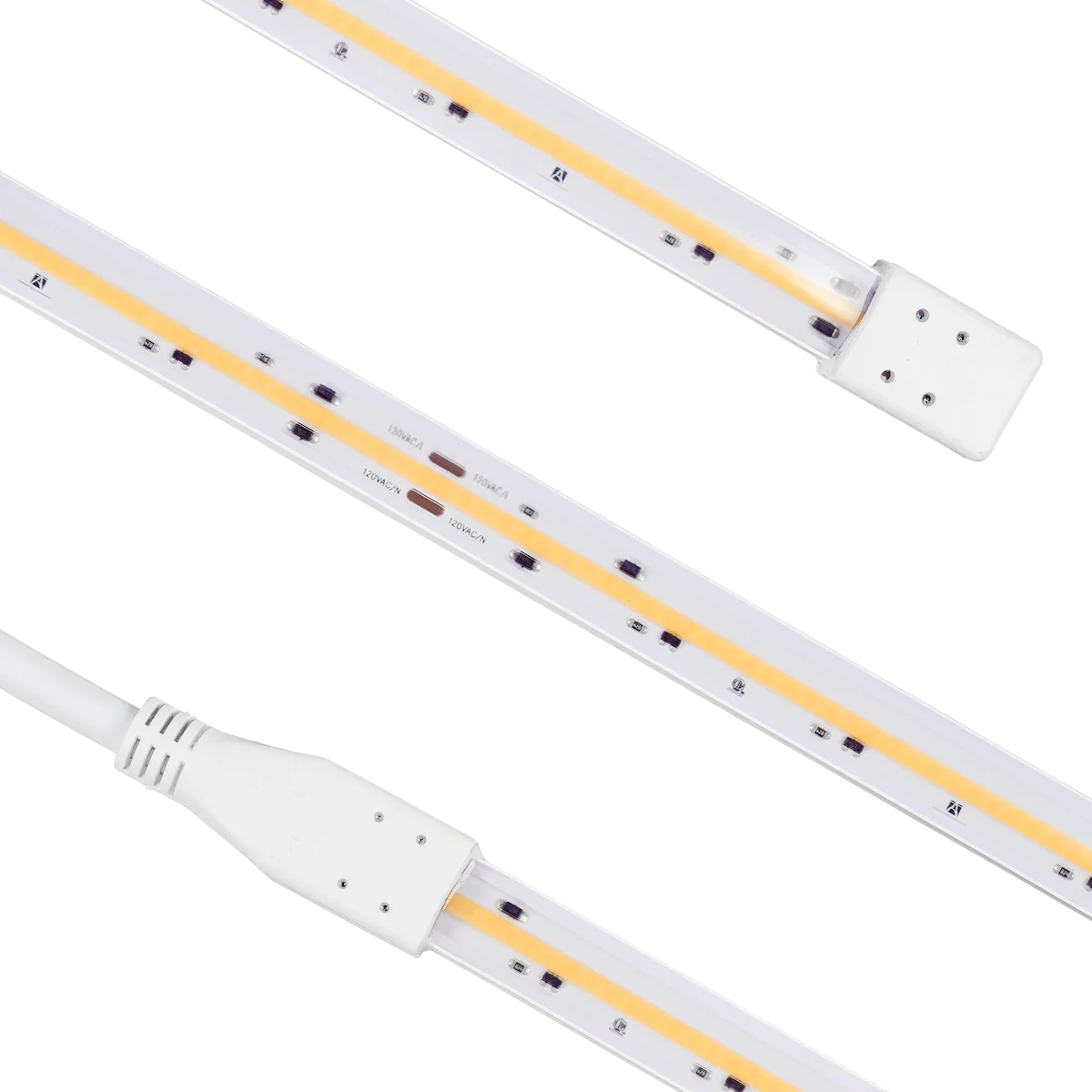 Proluxe PLX-H3COB65-120VAC-50K-150 150FT REEL 4000K - 120V H3 COB REELS INCLUDE: (1) 5FT ATTACHED POWER CORD / (4) 120-H3-CONKIT / (50) CLEAR PLASTIC MOUNTING CLIPS W/SCREWS