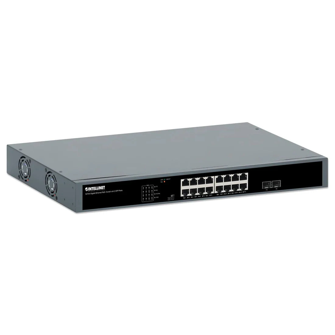 Intellinet 561983 16-Port Gigabit Ethernet PoE+ Switch with 2 SFP Ports
