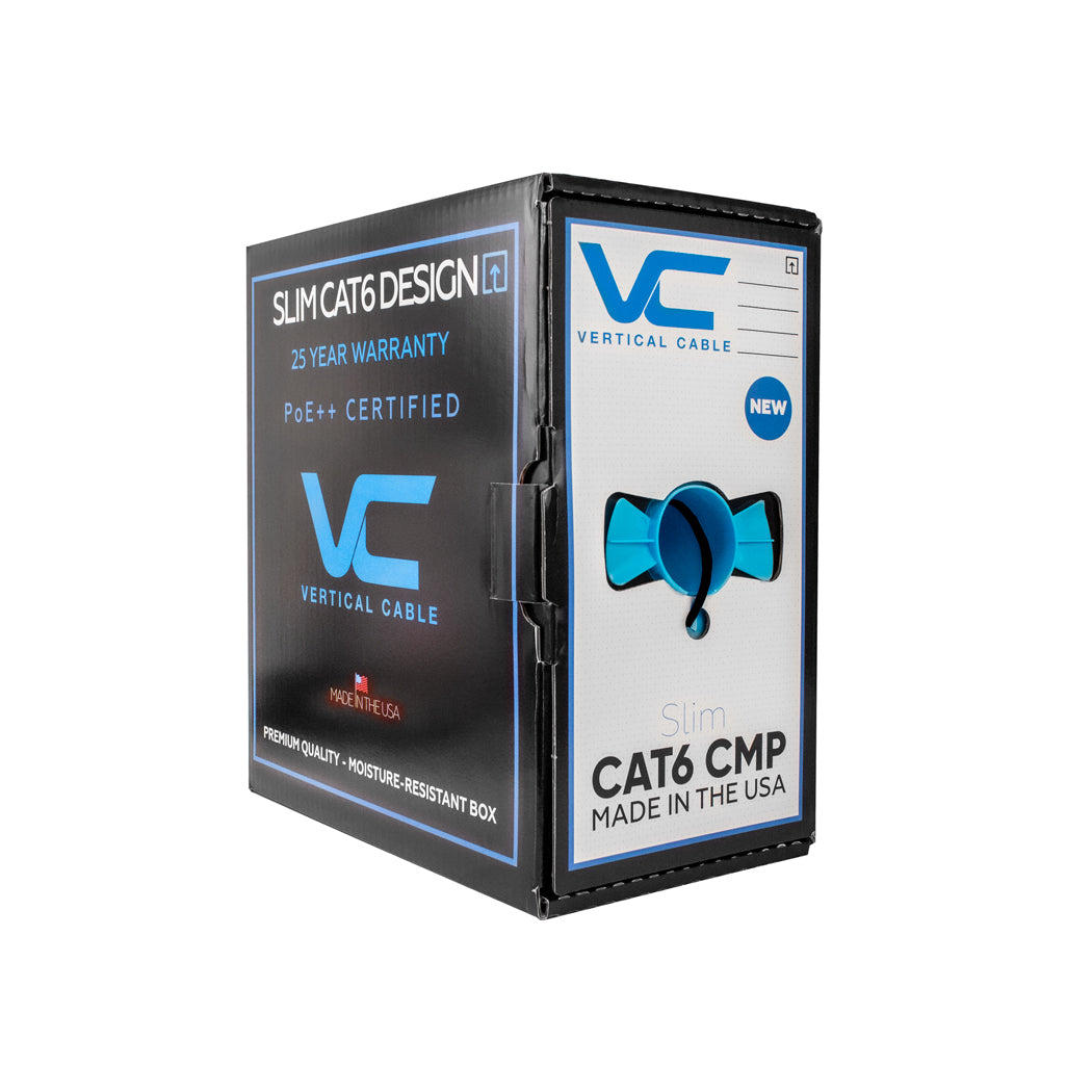 Vertical Cable CAT6 1000ft Plenum Rated 166-250/P/BK