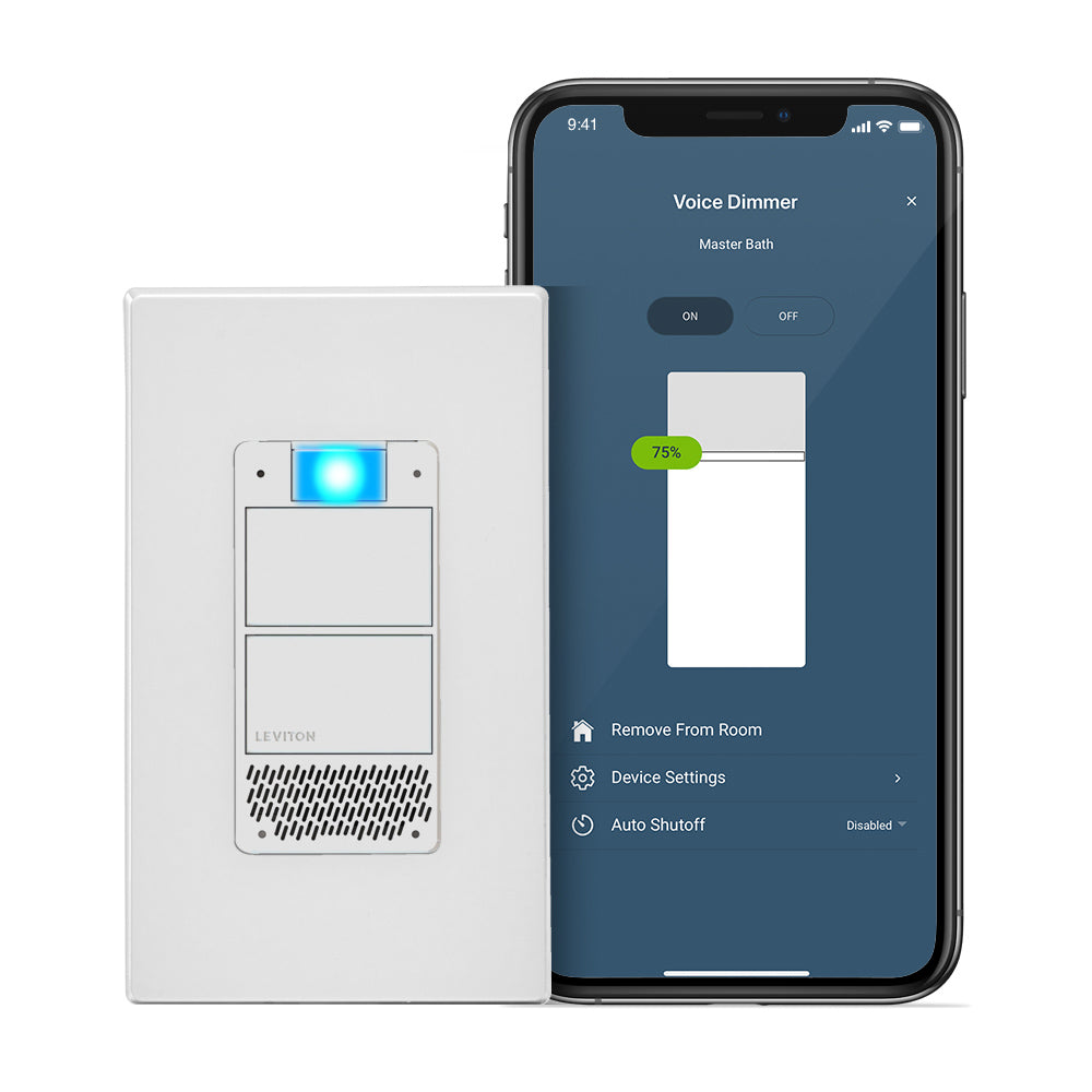 Leviton DWVAA-1BW Decora Smart Voice Dimmer Switch with Amazon Alexa Built-in, Wi-Fi 1st Gen, Neutral Wire Required