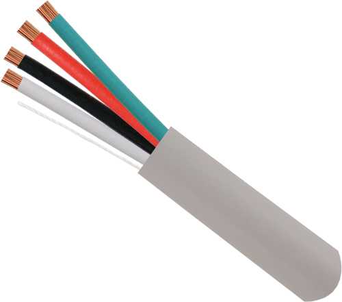 Vertical Cable 211-184ST/5GY Alarm-Security Cable, Unshielded, 18AWG, 4 Conductor Stranded, 500 ft, Pull Box, Gray