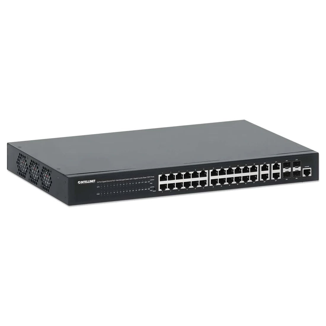 Intellinet 561426 24-Port Gigabit Ethernet PoE+ Web-Managed Switch with 4 Gigabit Combo Base-T/SFP Ports