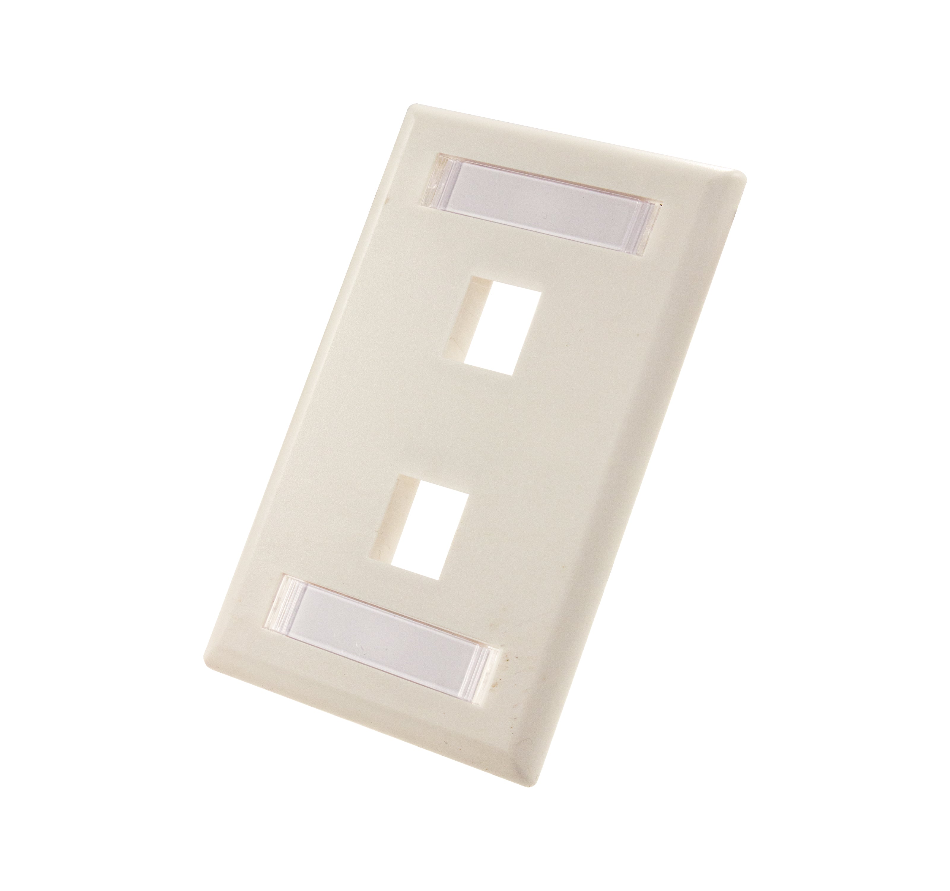 Vertical Cable Standard Wall Plates With ID Windows – 305 Series White