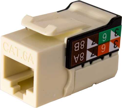 Vertical Cable 353 Series CAT6A Data Grade V-Max Keystone Jacks, Single / 25 Pack
