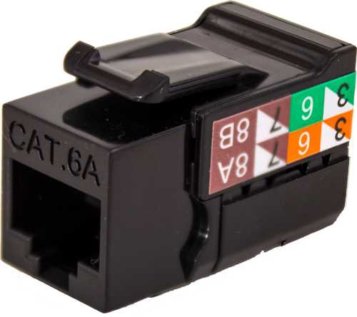 Vertical Cable 353 Series CAT6A Data Grade V-Max Keystone Jacks, Single / 25 Pack