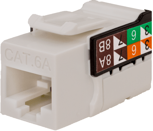 Vertical Cable 353 Series CAT6A Data Grade V-Max Keystone Jacks, Single / 25 Pack