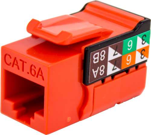 Vertical Cable 353 Series CAT6A Data Grade V-Max Keystone Jacks, Single / 25 Pack