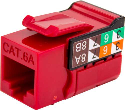 Vertical Cable 353 Series CAT6A Data Grade V-Max Keystone Jacks, Single / 25 Pack