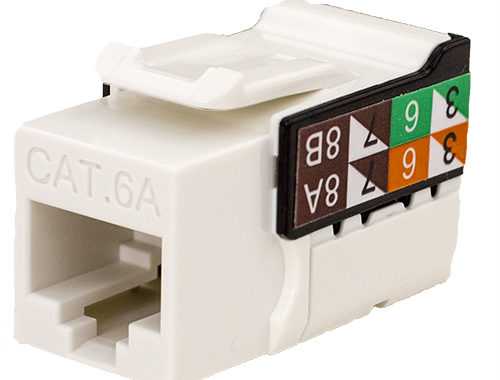 Vertical Cable 353 Series CAT6A Data Grade V-Max Keystone Jacks, Single / 25 Pack