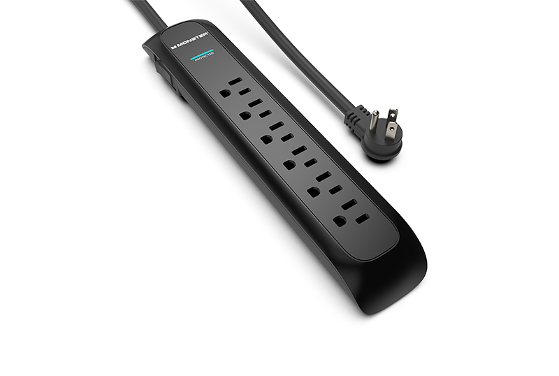Monster ME-5002 Power strip surge protector, 6 AC, black finish