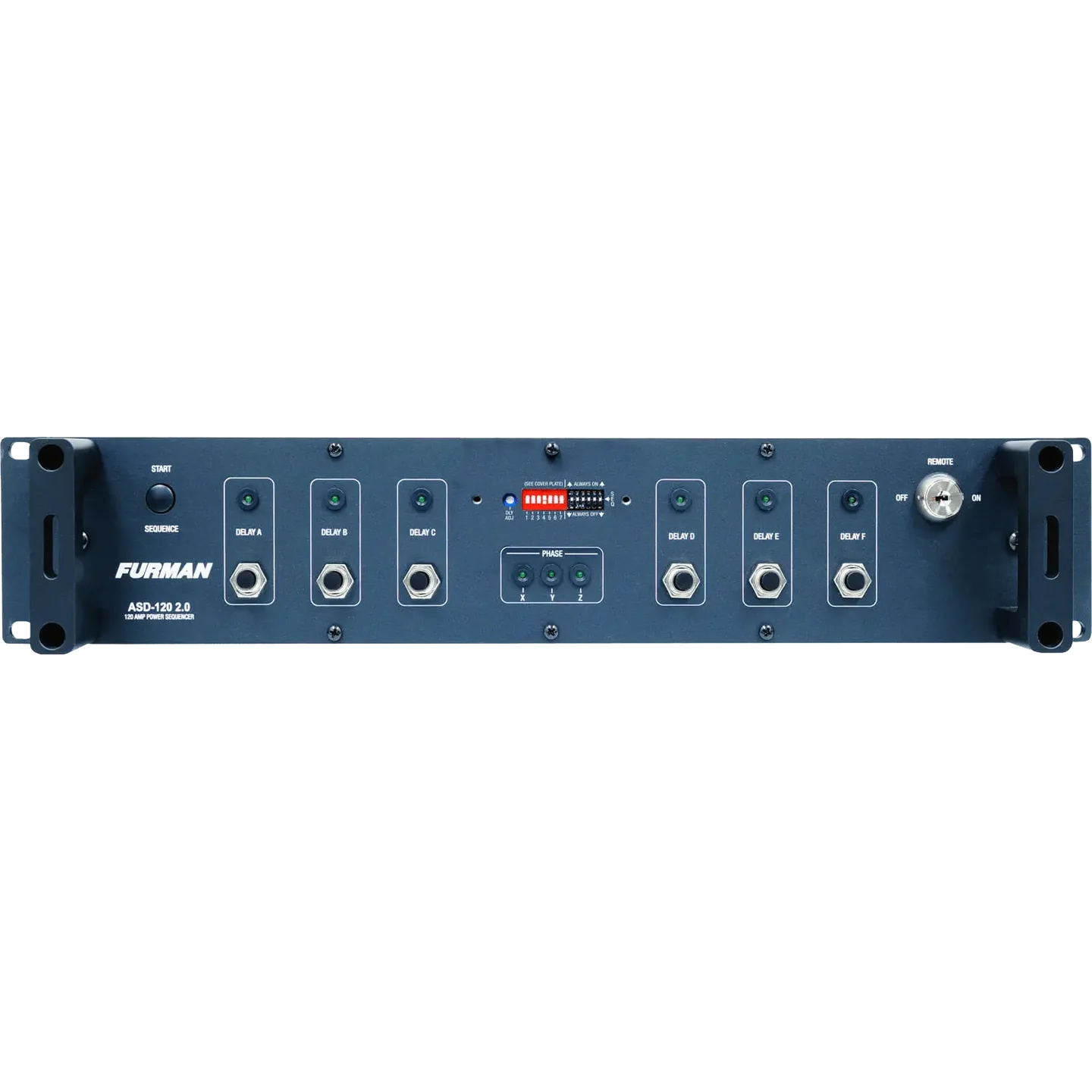 Furman Pro ASD-120 2.0 6 Circuit Sequencing Power Distribution, (6) 20A 120V circuits, 240V or 3-Phase 208V input