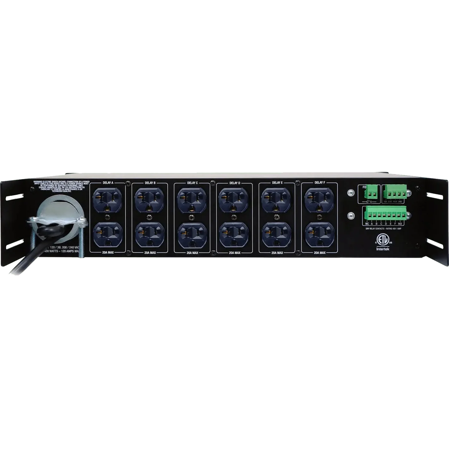 Furman Pro ASD-120 2.0 6 Circuit Sequencing Power Distribution, (6) 20A 120V circuits, 240V or 3-Phase 208V input