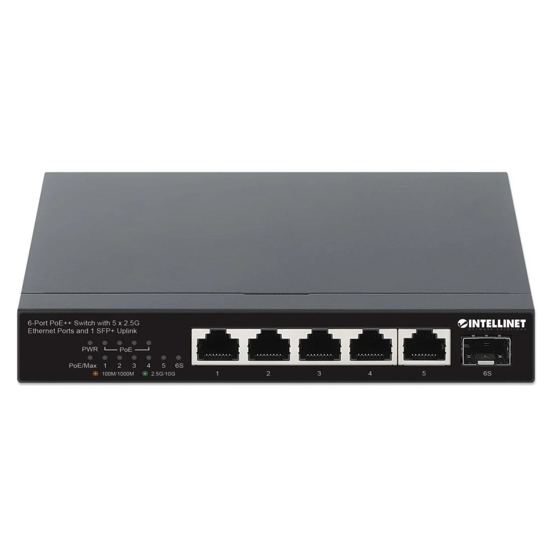 Intellinet 562133 6-Port PoE++ Switch with 5 x 2.5G Ethernet Ports and 1 SFP+ Uplink