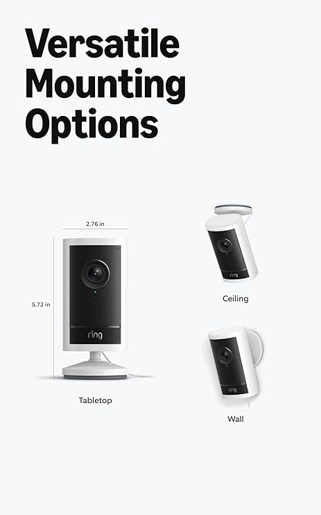 Ring Outdoor Cam Pro, Plug-In (Newest Model), White