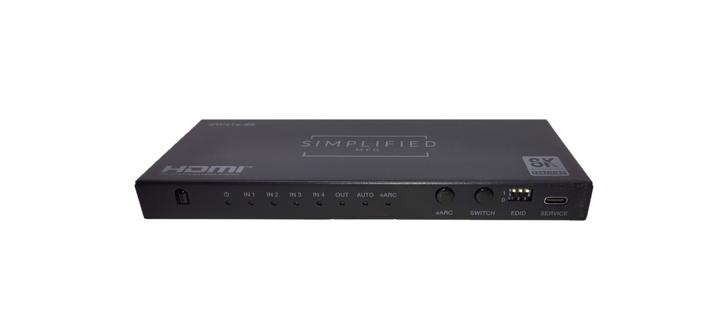 Simplified SW41e-8K 4×1 8K@60 HDMI 2.1 (48gbps) Switch with eARC