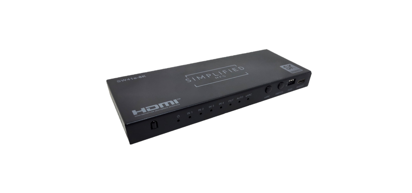 Simplified SW41e-8K 4×1 8K@60 HDMI 2.1 (48gbps) Switch with eARC
