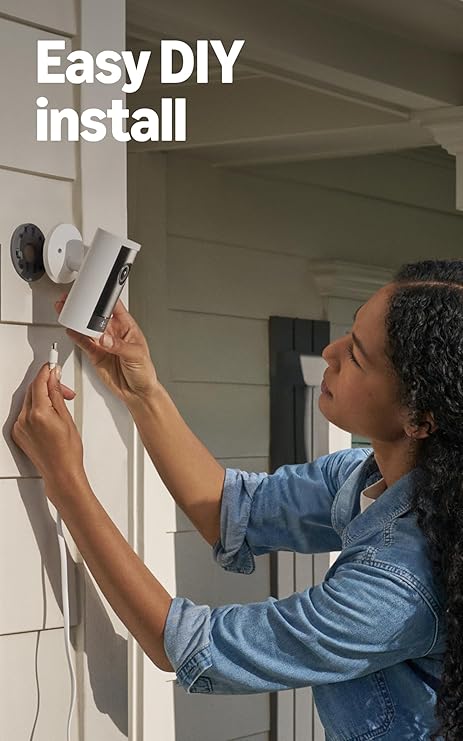 Ring Outdoor Cam Pro, Plug-In (Newest Model), White