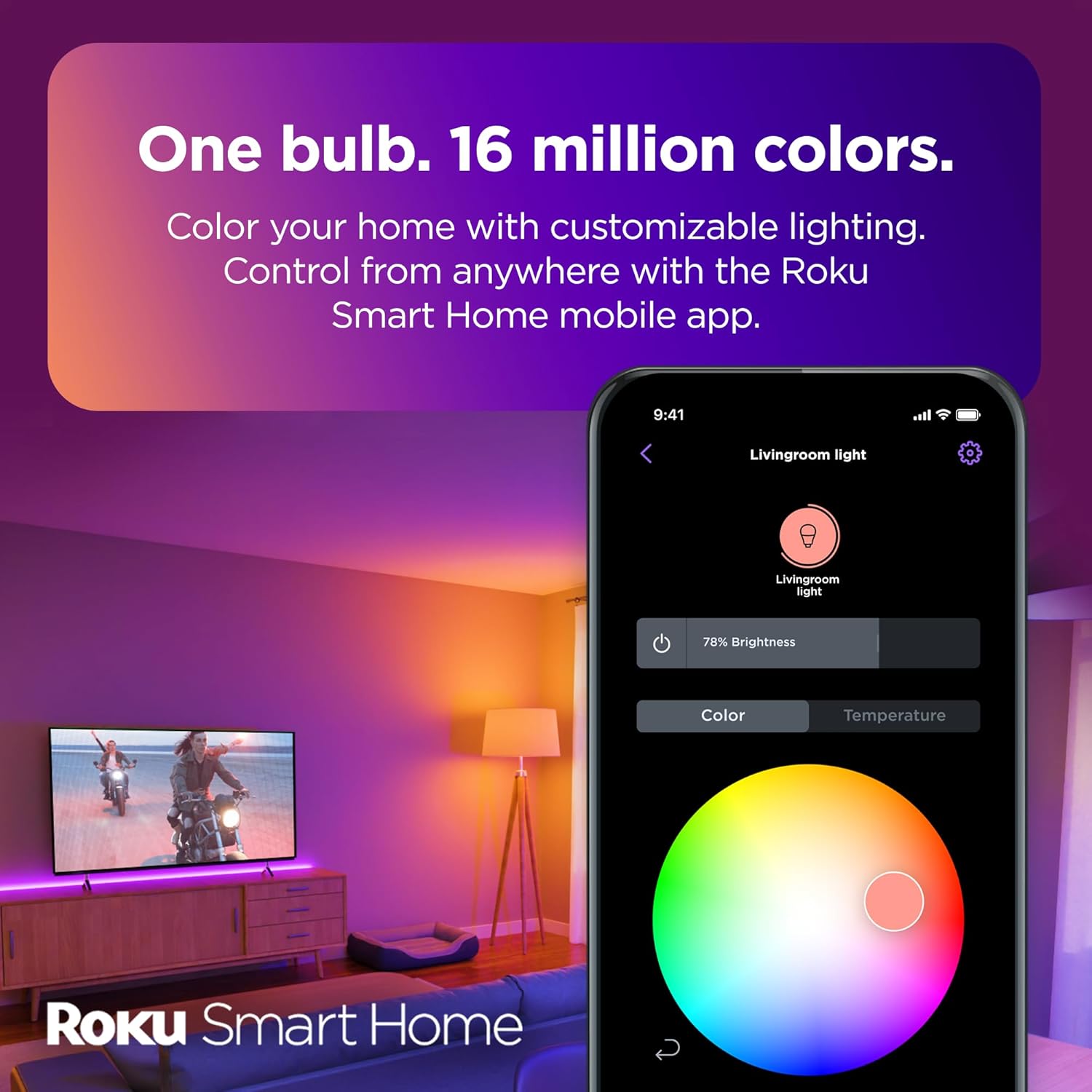 Roku BC1000R Smart Bulb SE A19 Color 1 pack