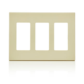 Leviton 80311 3-Gang Decora Plus Screwless Wallplate Polycarbonate
