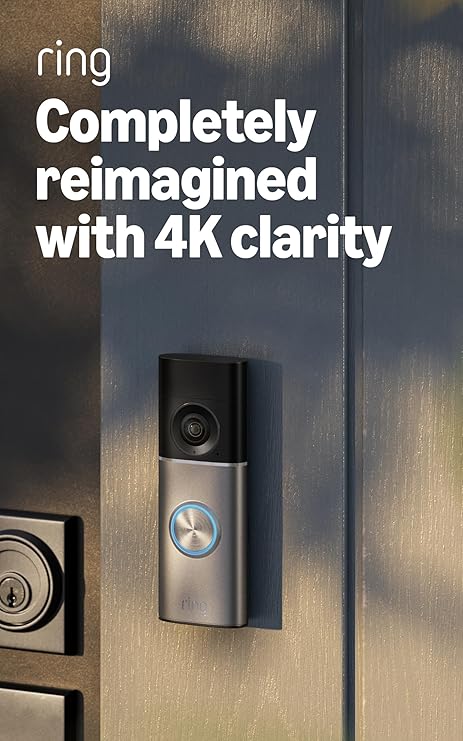 Ring Wired Doorbell Pro, Power over Ethernet — 4K (Newest Model)