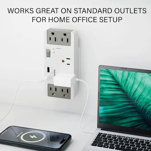 OnQ AC1062 6 Outlet Enclosure Surge Protector with One USB-A and One USB-C
