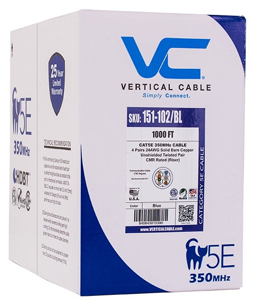 Vertical Cable Cat5e 151-102/BL Bulk Wire