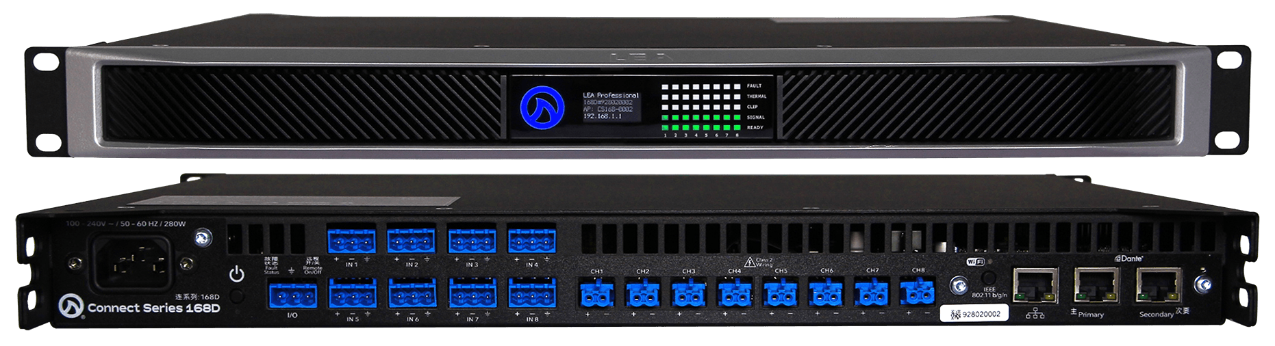 LEA CS168D Smart AMP With Dante | 8 CH | 160 Watts Per Channel