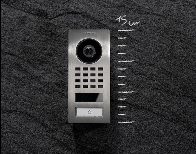 DoorBird 423866744 D1101V Surface-mount IP Video Intercom Stainless Steel V2A, Brushed