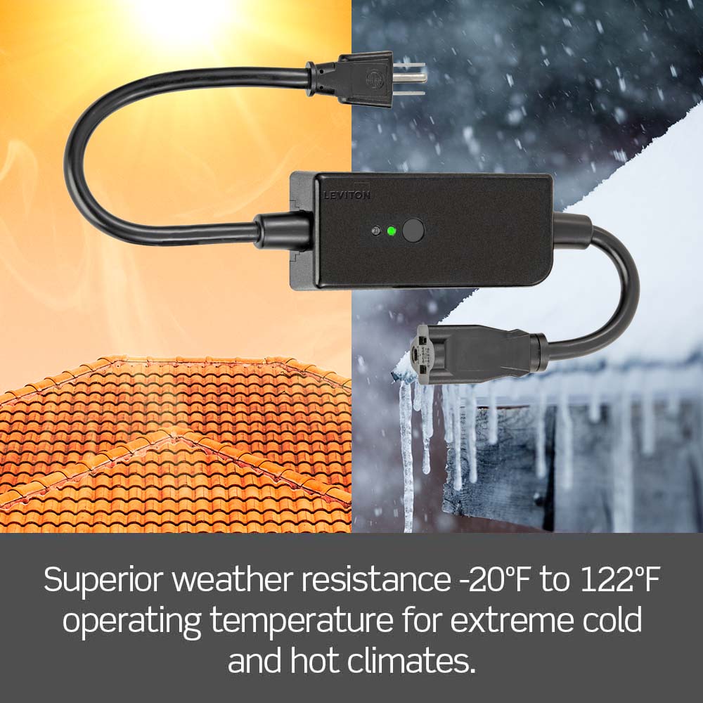 Leviton D215O-1RE Decora Smart Plug, Outdoor, Wi-Fi