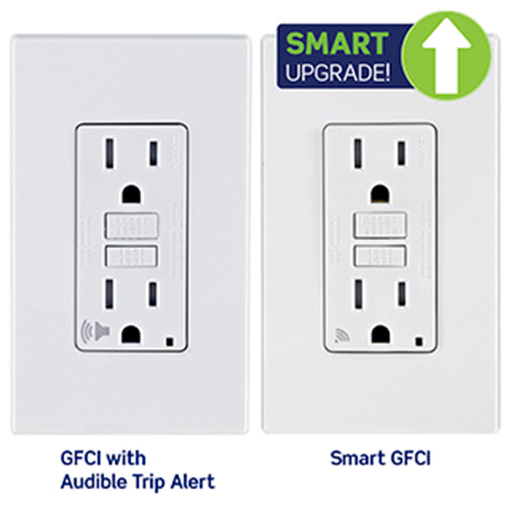 Leviton D2GF1-KW 15 Amp, Self Test, Tamper-Resistant Smart GFCI Outlet with LED Indicator Light