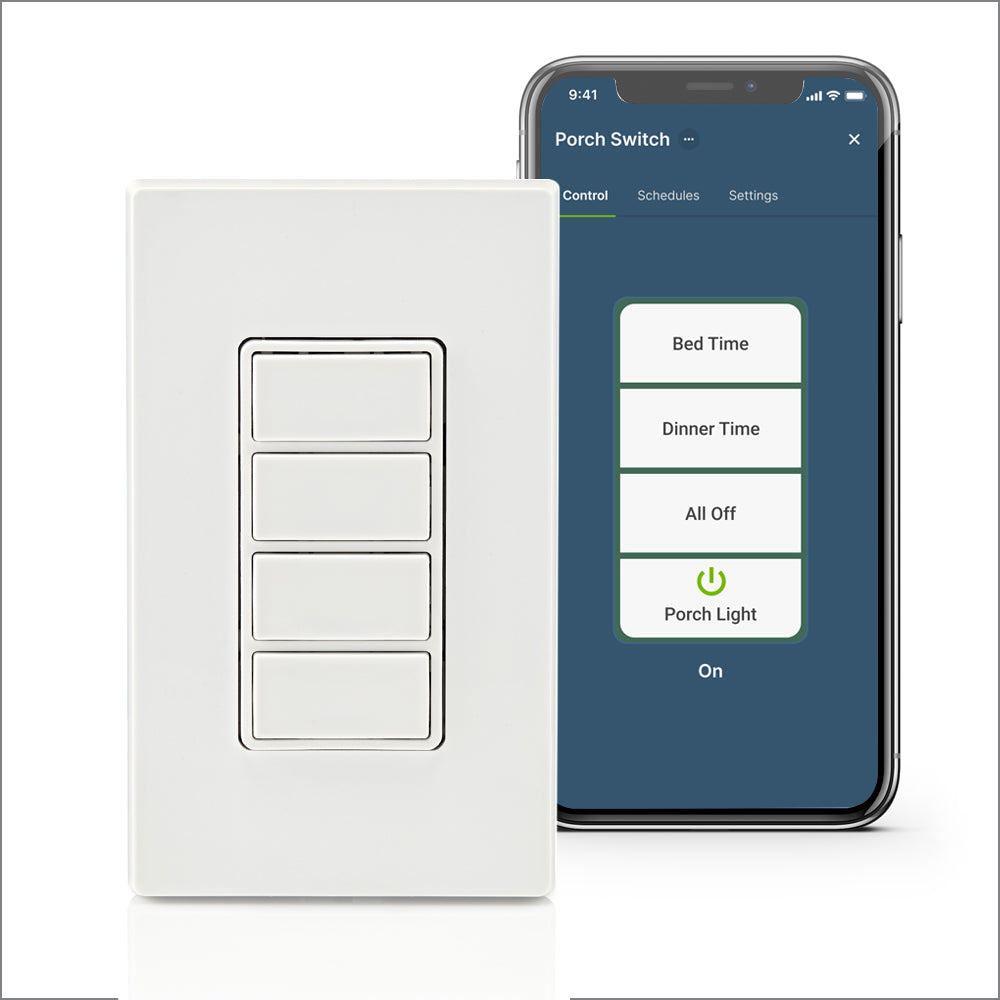 Leviton D2SCS-1BW Decora Smart Scene Controller Switch, Wi-Fi, Neutral Wire Required