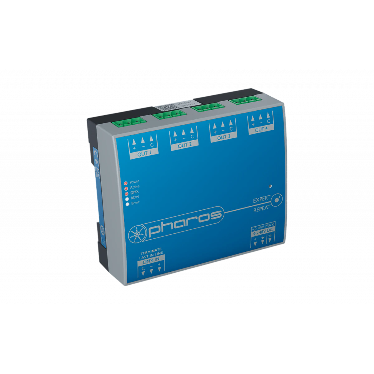 Proluxe PLX-DMX-P-XPR SO: EXPERT REPEAT (DMX SPLITTER WITH 1 IN, 4 OUT, 24V DC)