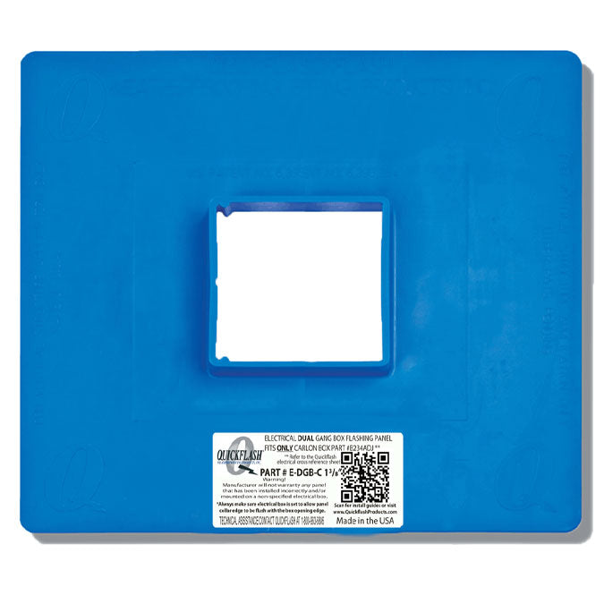 QuickFlash E-DGB-C Electrical DUAL Gang Flashing Panel For Carlon Boxes ONLY