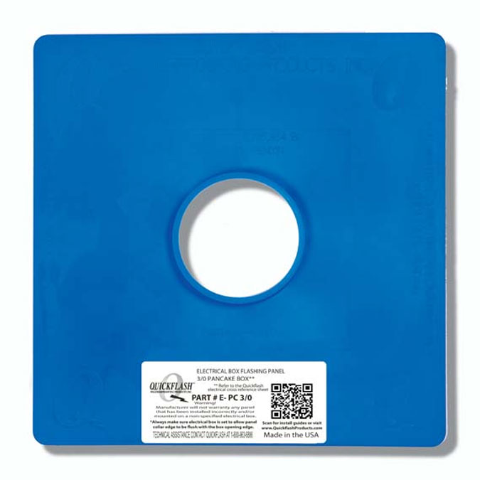 QuickFlash Electrical Pancake Box Flashing Panel For Metal Boxes