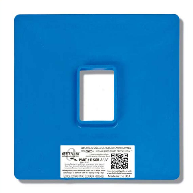 QuickFlash E-SGB-A Electrical Single Gang Flashing Panel For Allied Moulded Boxes ONLY