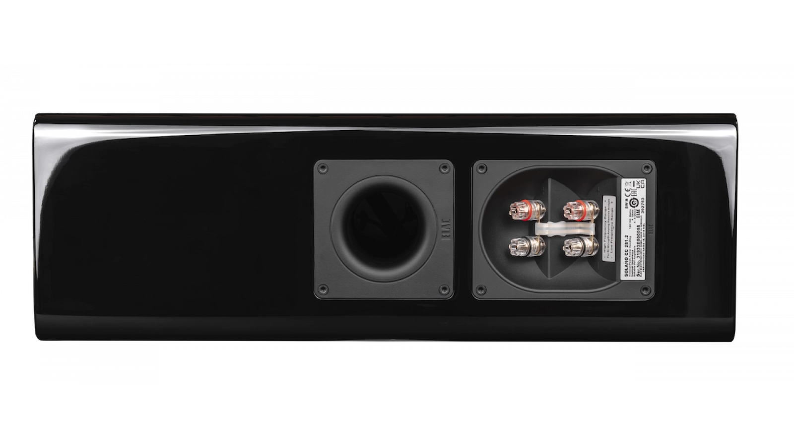 Elac 6" Solano 2.0, 2.5-Way Center Speaker with Jet 6 Tweeter - Gloss Black, Each