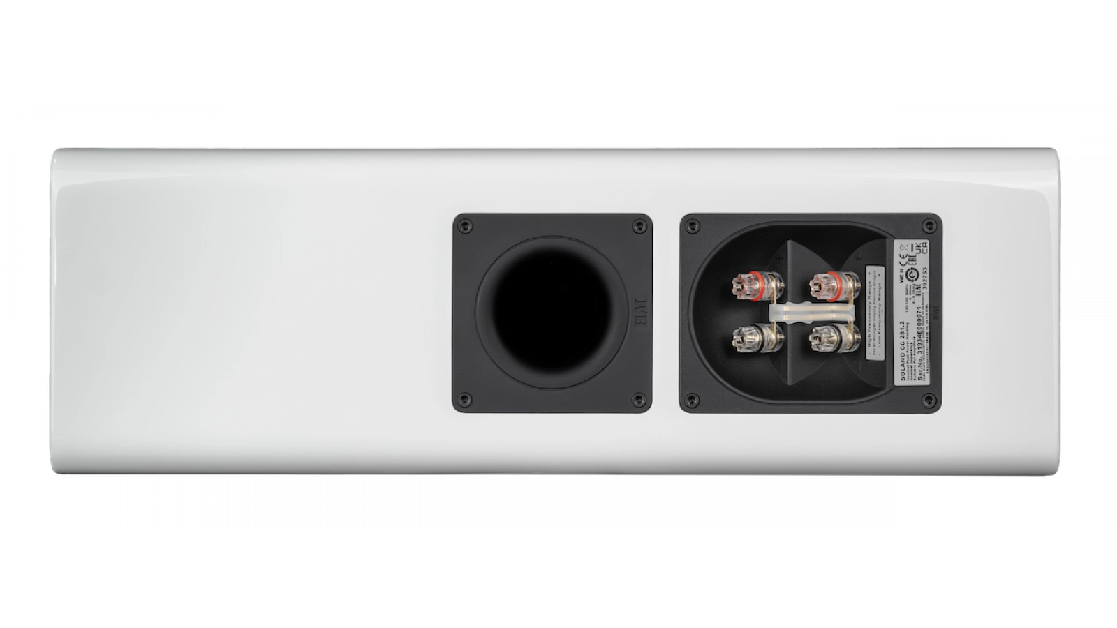 Elac 6" Solano 2.0, 2.5-Way Center Speaker with Jet 6 Tweeter - Gloss White, Each