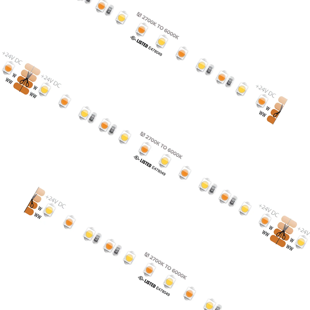 Proluxe PLX-HTL54-TW-24V-16 HI TUN WH TAPE IP54,24V,2.9W/FT,2700-6000K, 16.4' REEL,90+CRI,4 CONDUCTOR, W/ 3 Y0409680/TL-4PWR-HD 10MM 4PIN RGB CONNECTORS W/6' CABLE