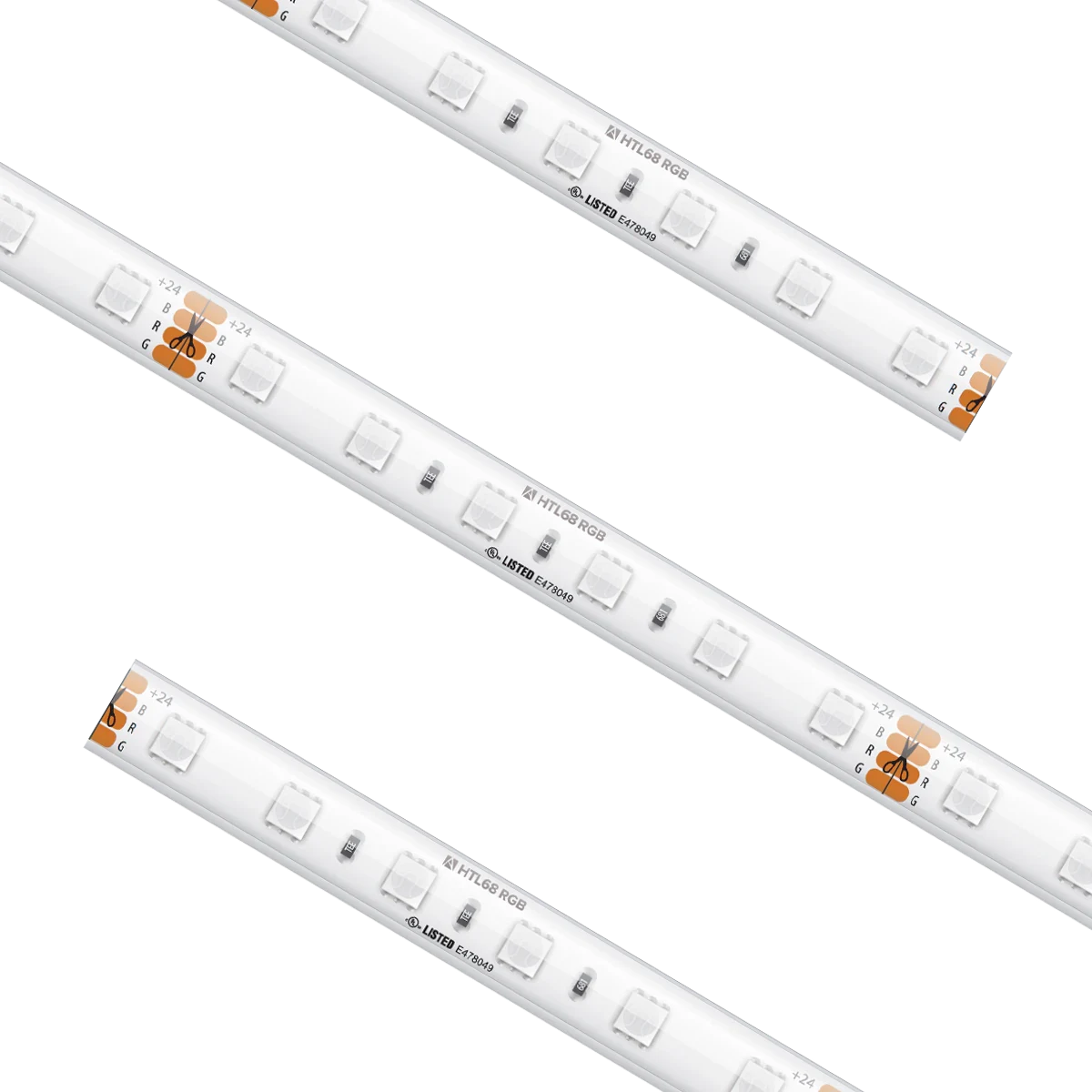 Proluxe PLX-HTL68-RGB-24V-16 HI GRD RGB TAPE,IP68,24V,16.4FT RL,4.6W/FT,5050 3-IN-1 LEDS,94+CRI, 3.94" CUT,16.4FT MAX