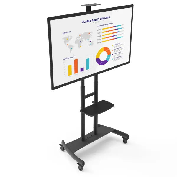 Kanto MTM86PL Height Adjustable Rolling TV Stand for 55" - 86" TVs and Interactive Displays