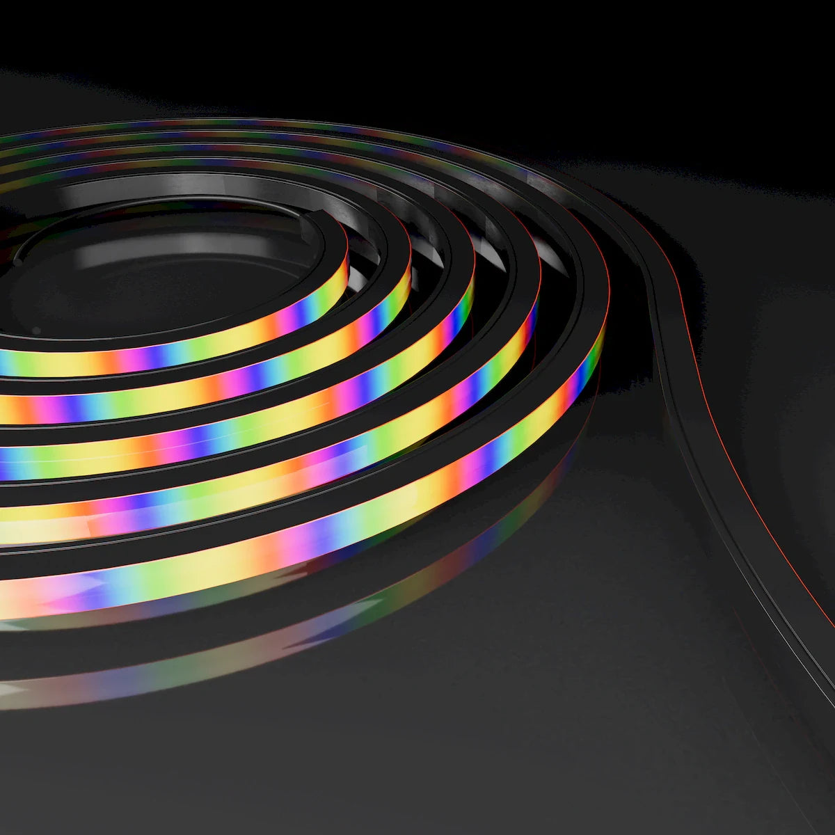 Proluxe PLX-ONYXNFPROV-RGBW-CC SO: CUSTOM CUT - MUST SPECIFY LENGTH! SILICONE NEONFLEX, BLACK JACKET, RGBW TOP BEND, FRONT FEED