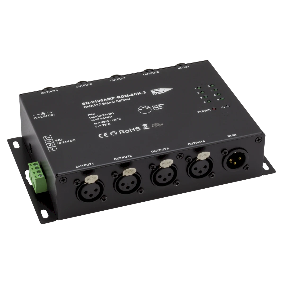 Proluxe PLX-SPLIT-DMXRDM-8 8-WAY ISOLATED DMX SPLITTER WITH RDM