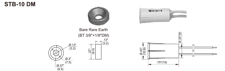 Tane .35 x .75 Donut Magnet, Rare Earth STB - 10 DM