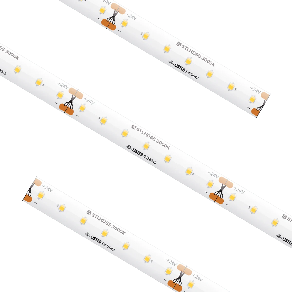 Proluxe PLX-STLHD65-30K-24V-CC CUSTOM CUT STLHD TAPE LIGHT, IP65, 2.46" CUT INCREMENT, 3000K, 2.19W/FT